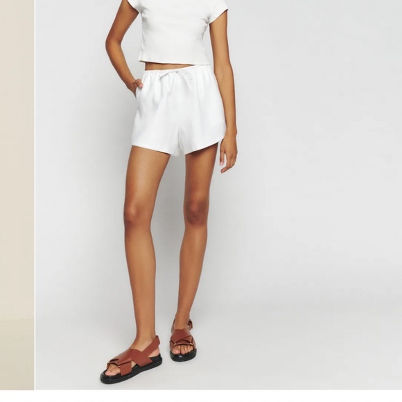 Reformation Zoey Linen Short Ivory - Size M - Picture 3 of 3